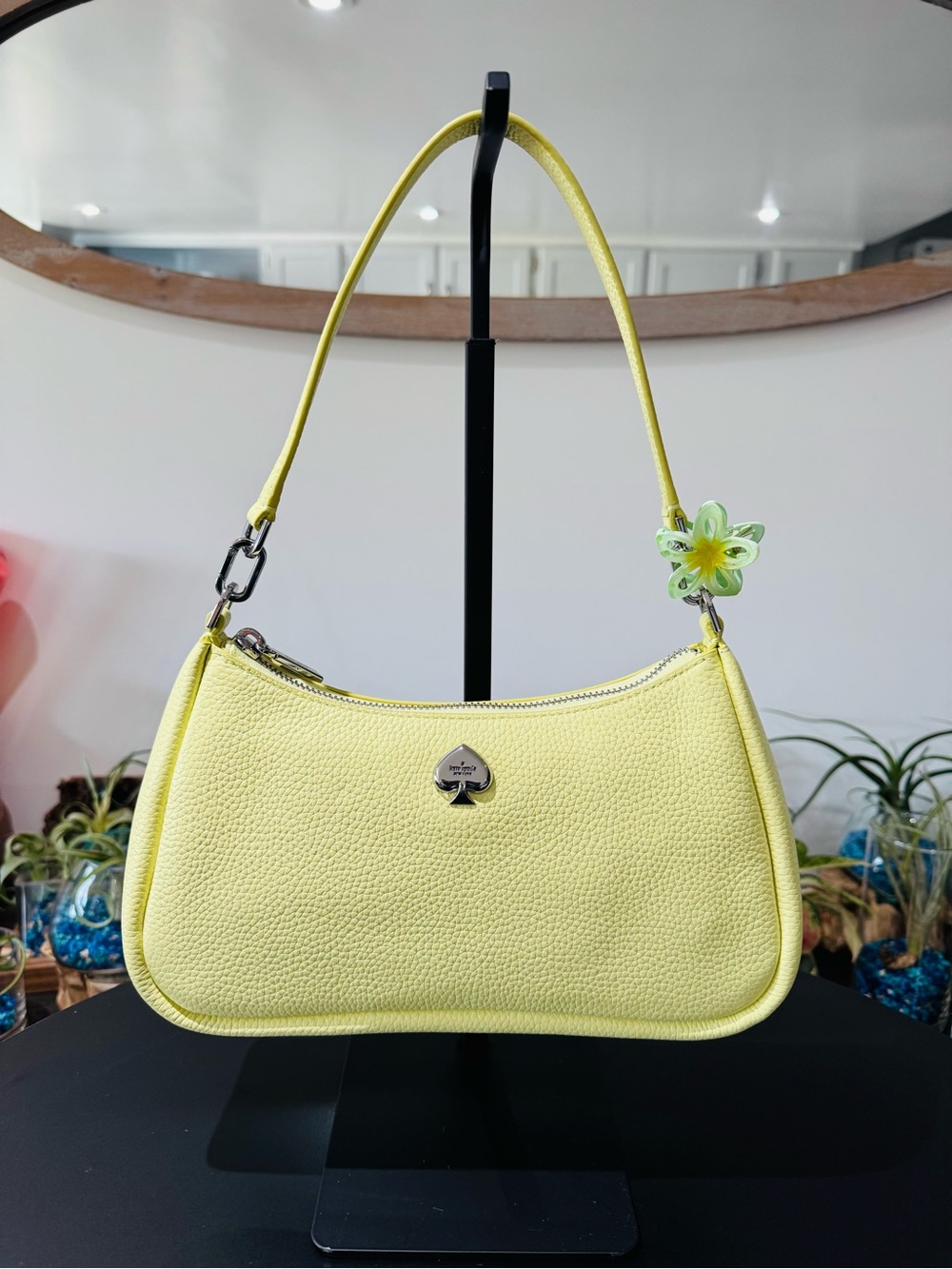 🎾 NWOT Kate Spade Kayla Small Convertible Shoulder Bag • Neon Tennis Ball Yellow